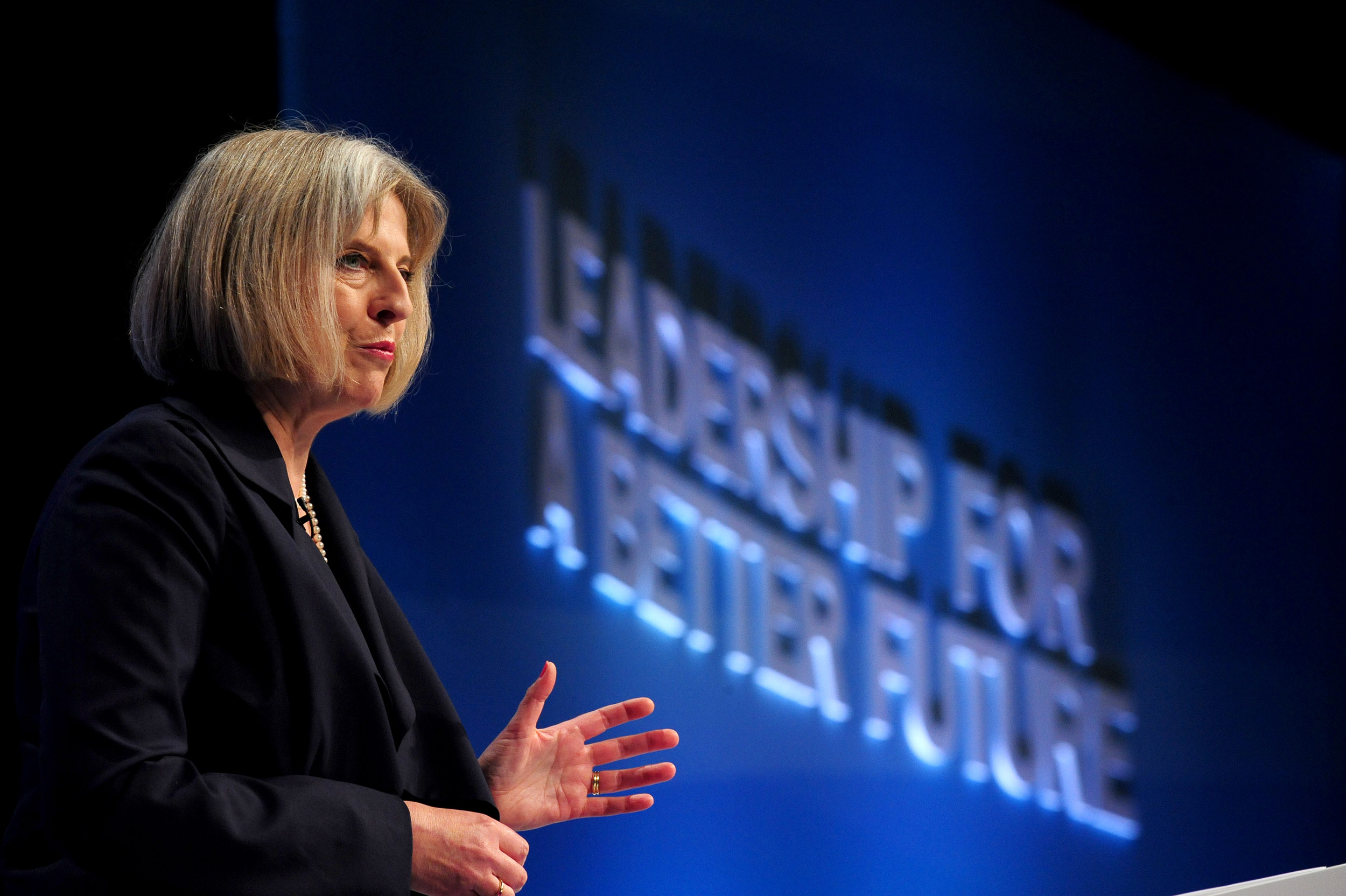 Photograph of Teresa May at Tory party Conference Manchester Central, Manchester Central Photographer Jon Parker Lee