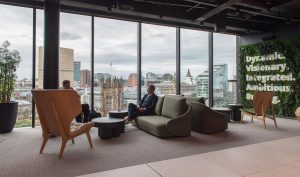 View from new Manchester office, 100 Embankment. Corporate photographer Manchester