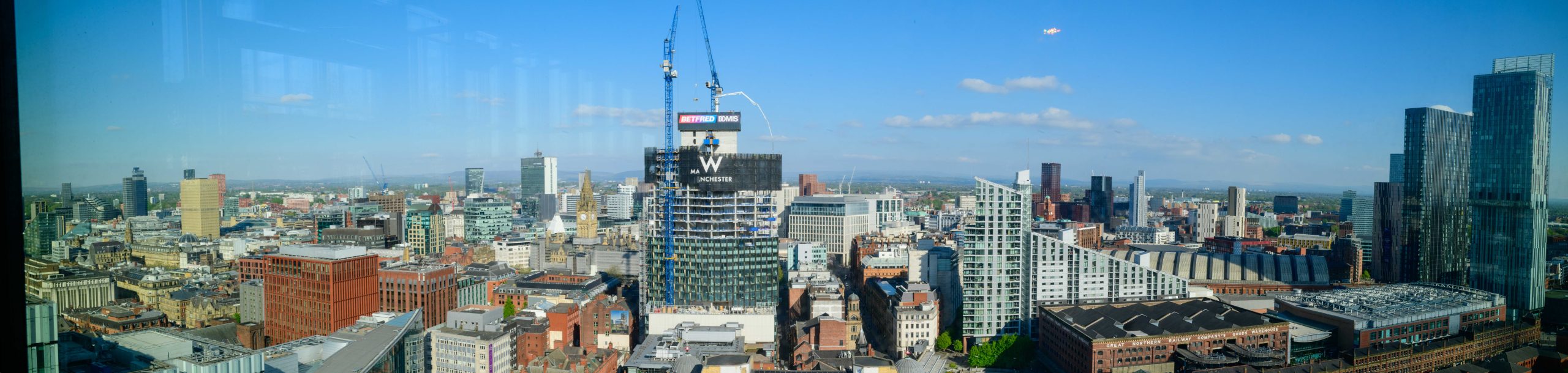 Manchester City centre skyline viewed from 20 Stories.